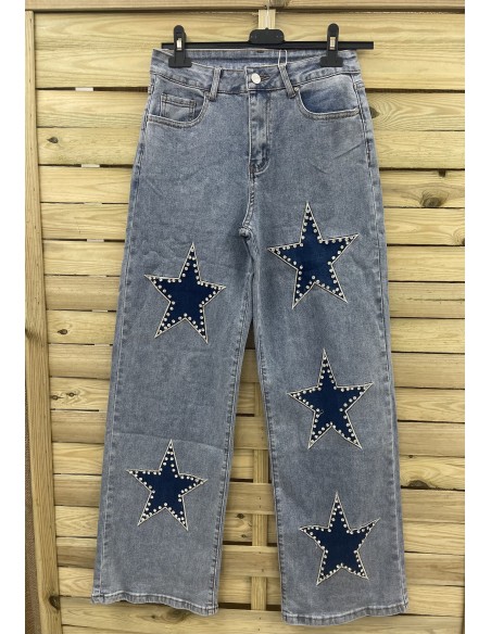 Jeans maxi estrellas delanteras con tachas