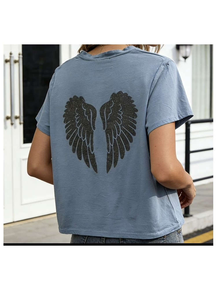 Camiseta alas de manga corta