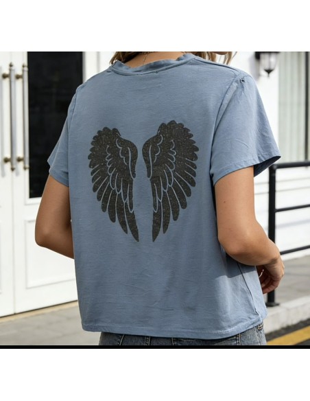 Camiseta alas de manga corta