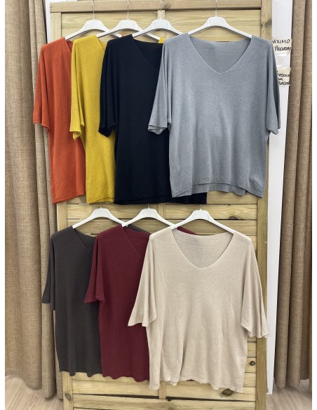 Maxi jersey de punto de manga corta