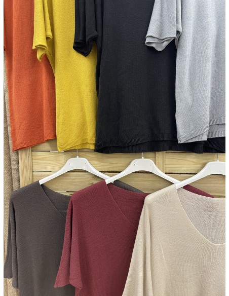 Maxi jersey de punto de manga corta