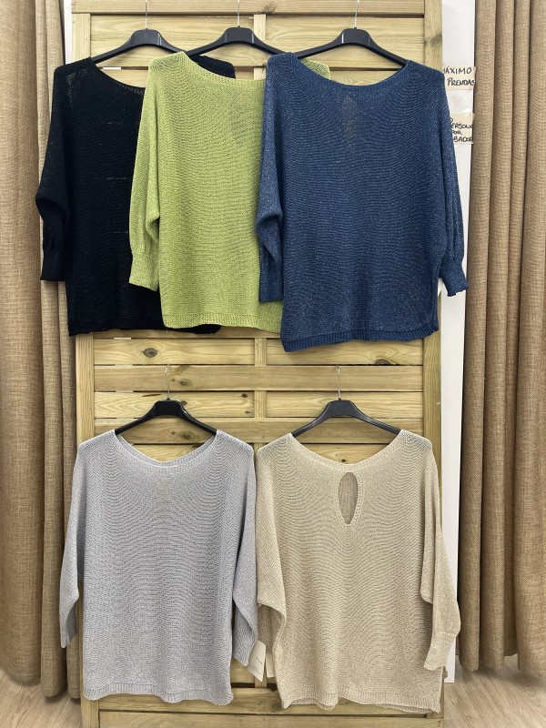 Jersey calado brillito con abertura en espalda