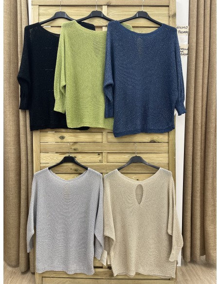 Jersey calado brillito con abertura en espalda