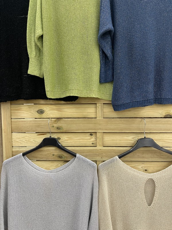 Jersey calado brillito con abertura en espalda 2