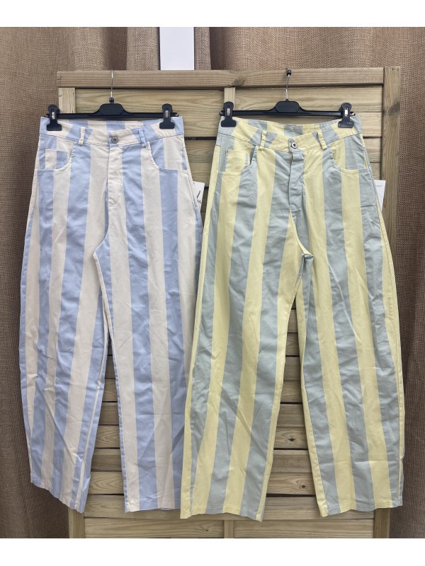 Pantalon barrel de rayas maxi anchas