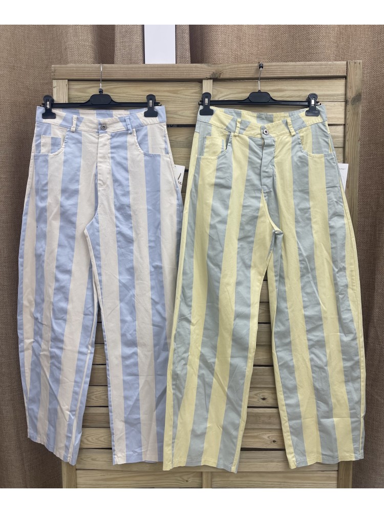 Pantalon barrel de rayas maxi anchas