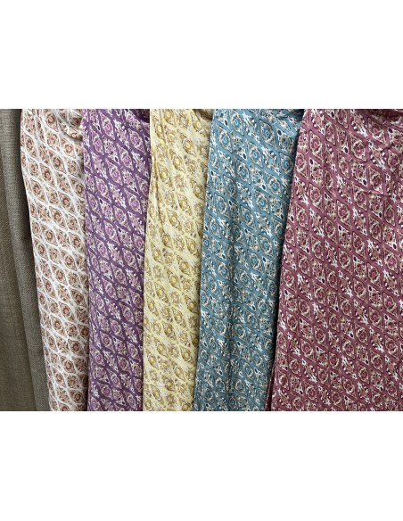 Vestido lencero escote cascada cenefa