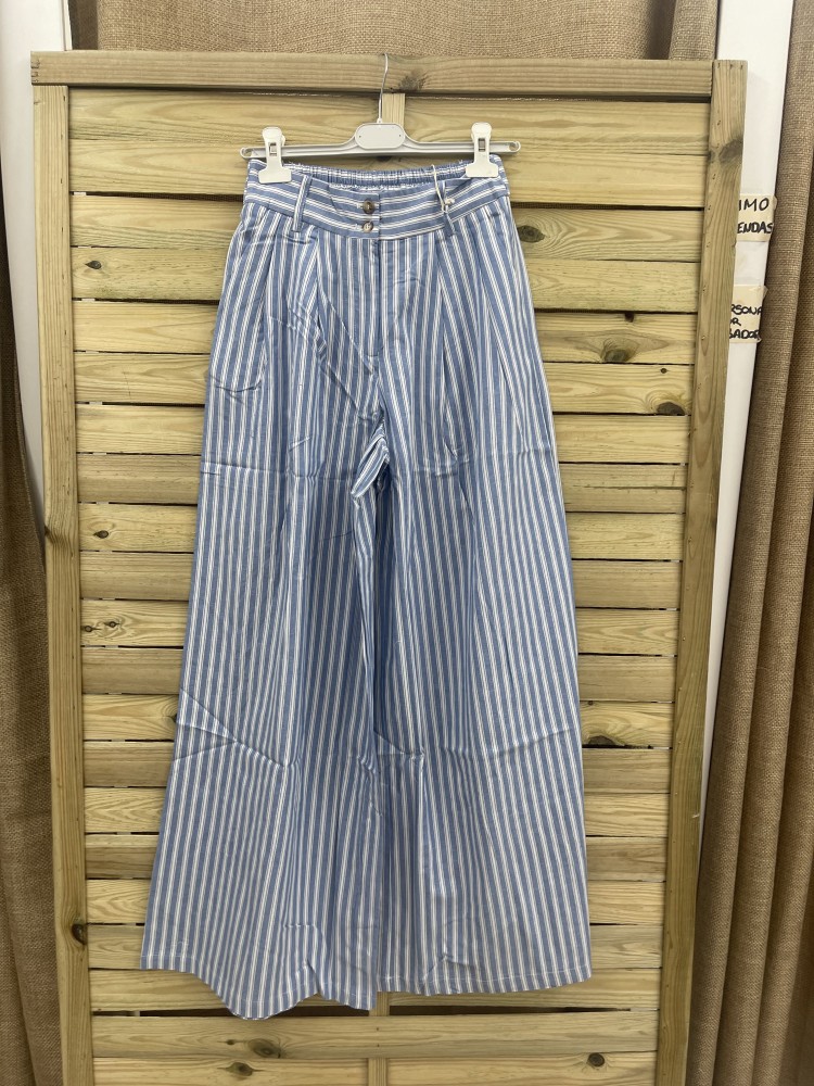 Maxi pantalon multiraya bicolor