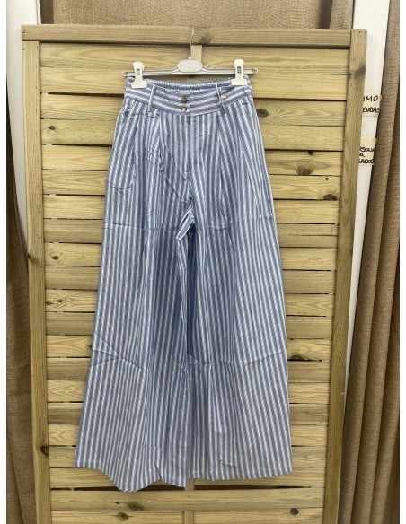 Maxi pantalon multiraya bicolor