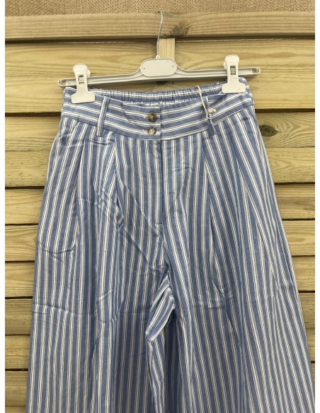 Maxi pantalon multiraya bicolor