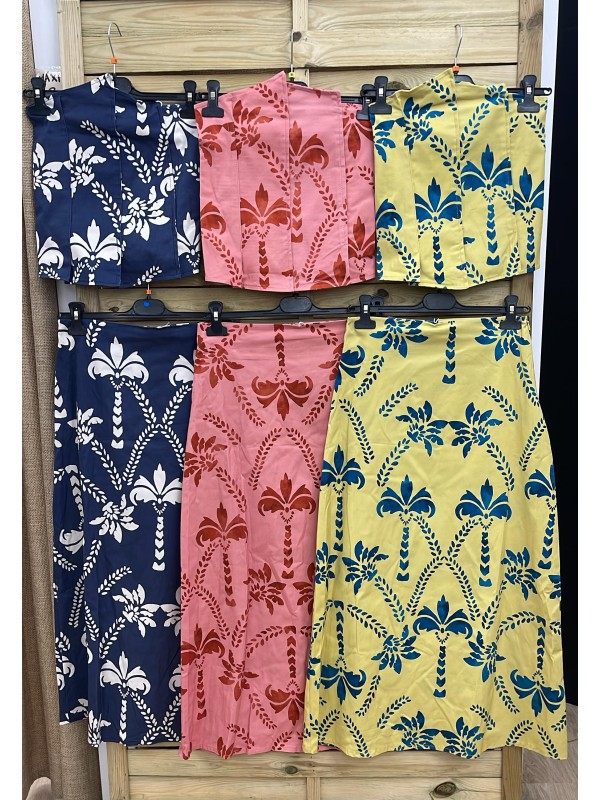 Conjunto palmeritas de top palabra y falda