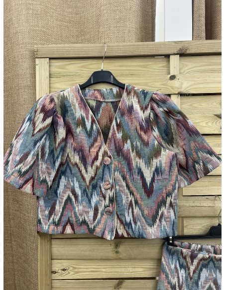 Chaqueta corta tapiz