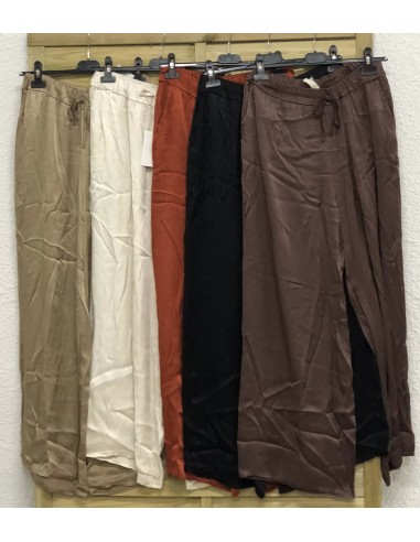 Pantalón de satén con cordón en la cintura