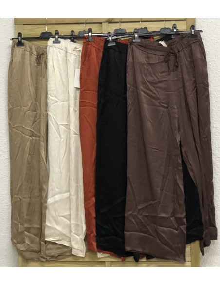 Pantalón de satén con cordón en la cintura