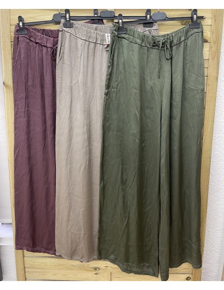 Pantalón de satén con cordón en la cintura